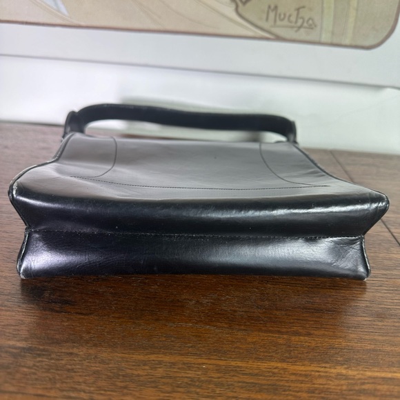 Vintage 1950’s Mid Century Calfskin Leather Made in France Wrist Purse Handbag - Picture 9 of 12